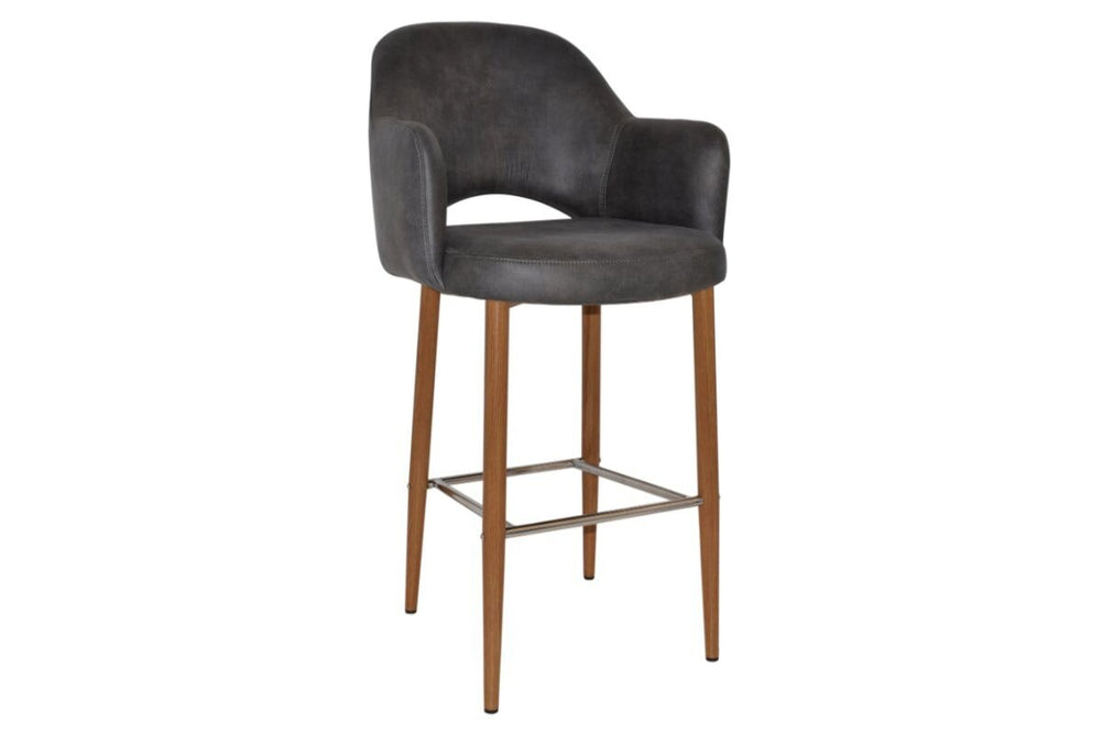 EZ Hospitality Avalon Stool Light oak with Arms - 750mm Seat Height-eastwood slate  