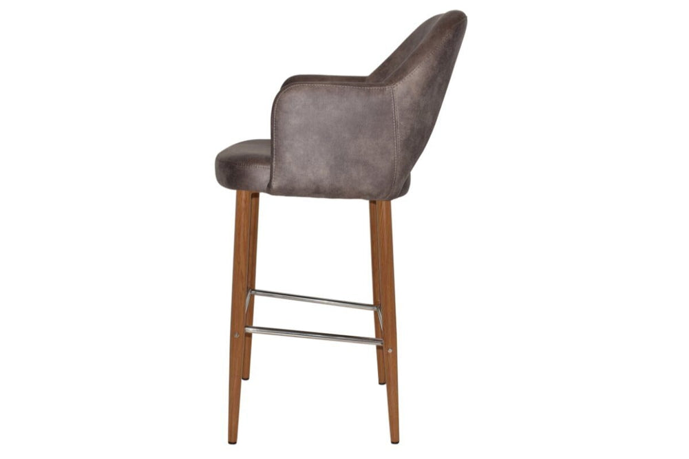 EZ Hospitality Avalon Stool Light oak with Arms - 750mm Seat Height-pelle/benito tan  