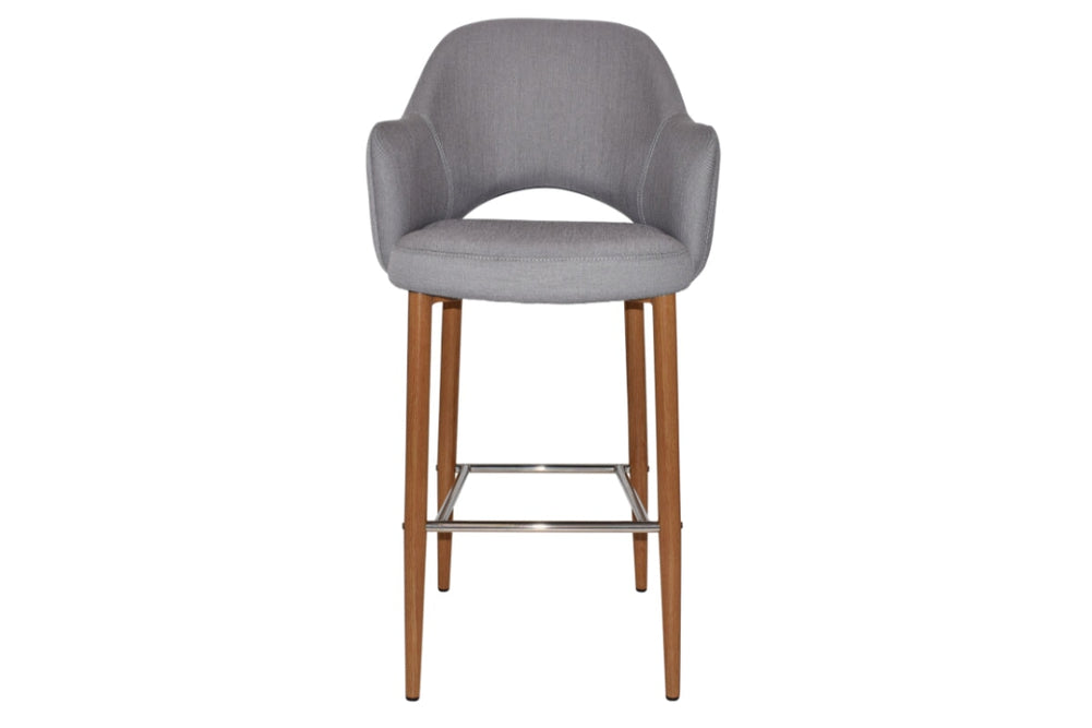 EZ Hospitality Avalon Stool Light oak with Arms - 750mm Seat Height-pelle/benito tan  