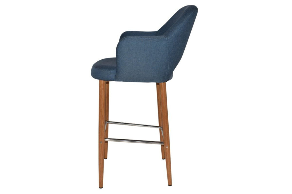 EZ Hospitality Avalon Stool Light oak with Arms - 750mm Seat Height-pelle/benito tan  