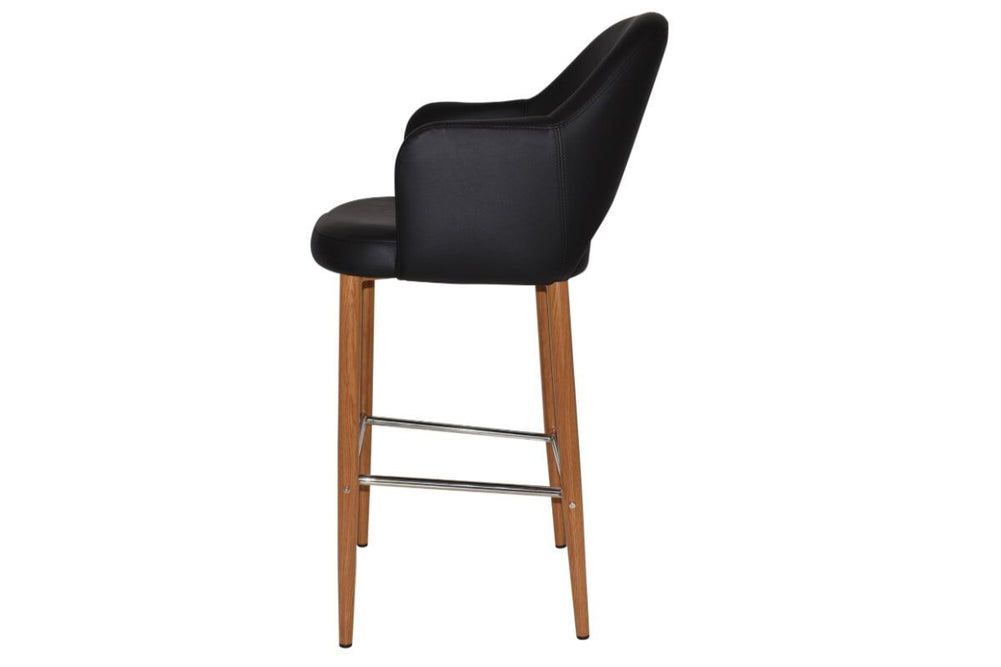 EZ Hospitality Avalon Stool Light oak with Arms - 750mm Seat Height-pelle/benito tan  