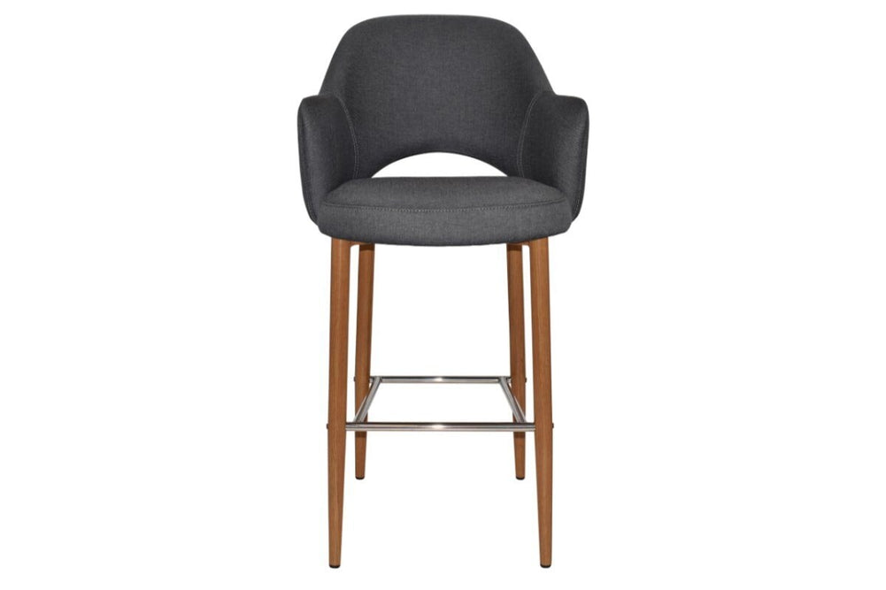 EZ Hospitality Avalon Stool Light oak with Arms - 750mm Seat Height-pelle/benito tan  