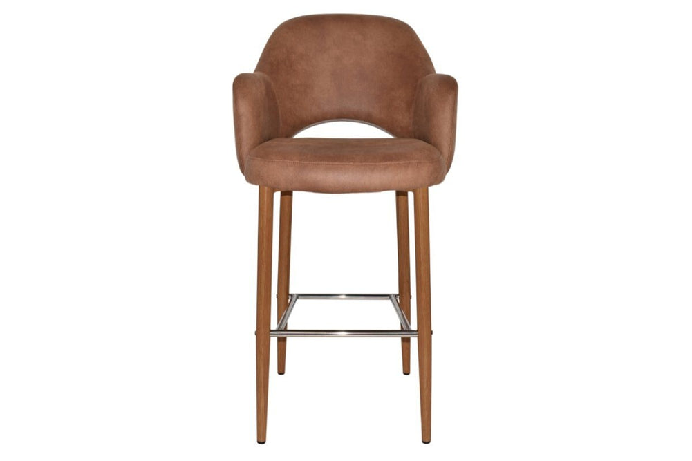 EZ Hospitality Avalon Stool Light oak with Arms - 750mm Seat Height-pelle/benito tan  