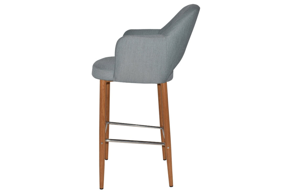 EZ Hospitality Avalon Stool Light oak with Arms - 750mm Seat Height-pelle/benito tan  