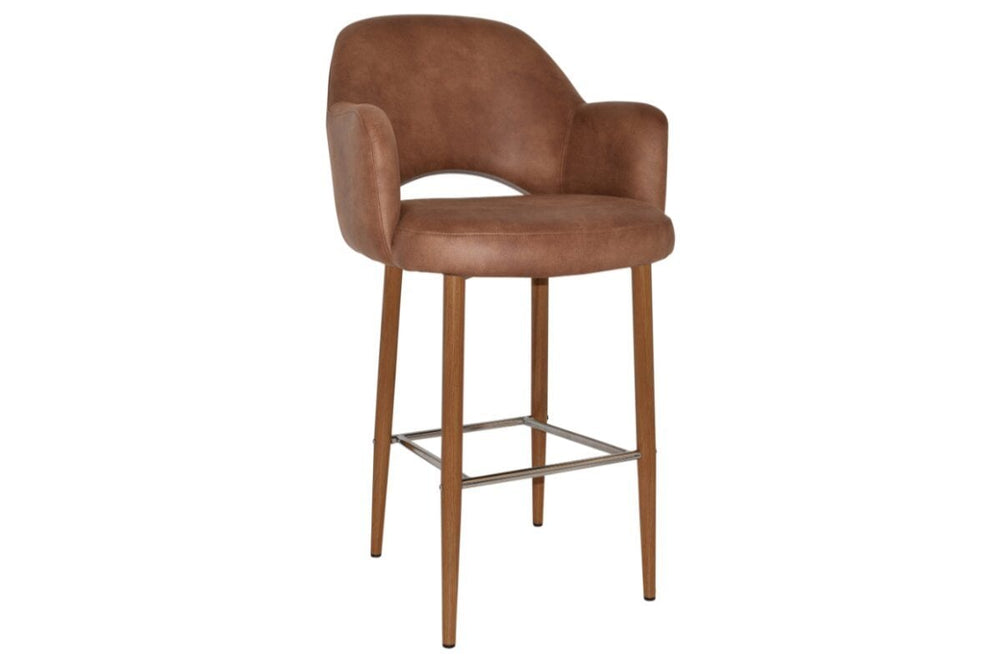 EZ Hospitality Avalon Stool Light oak with Arms - 750mm Seat Height-eastwood tan  