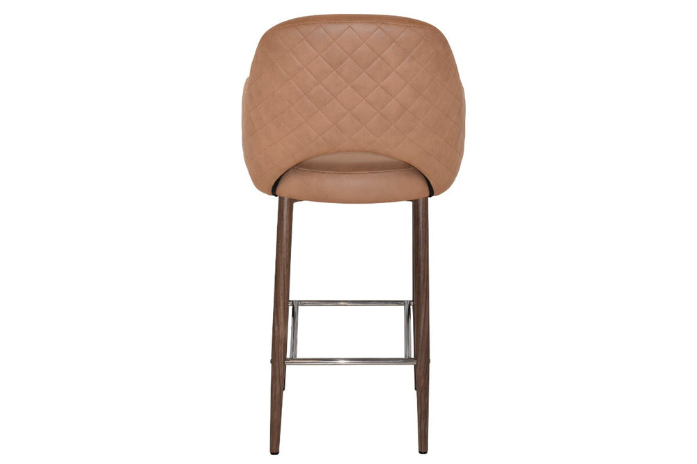 EZ Hospitality Avalon Stool Light Walnut with Arms - 750mm Seat Height-pelle/benito tan  