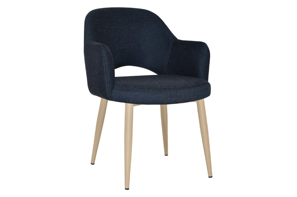 EZ Hospitality Cairo Indoor Armchair Metal Base - Birch 4 Leg-gravity navy  