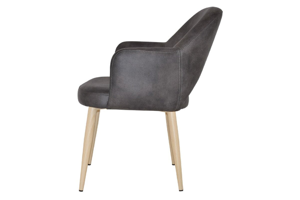 EZ Hospitality Cairo Indoor Armchair Metal Base - Birch 4 Leg-pelle benito sage  