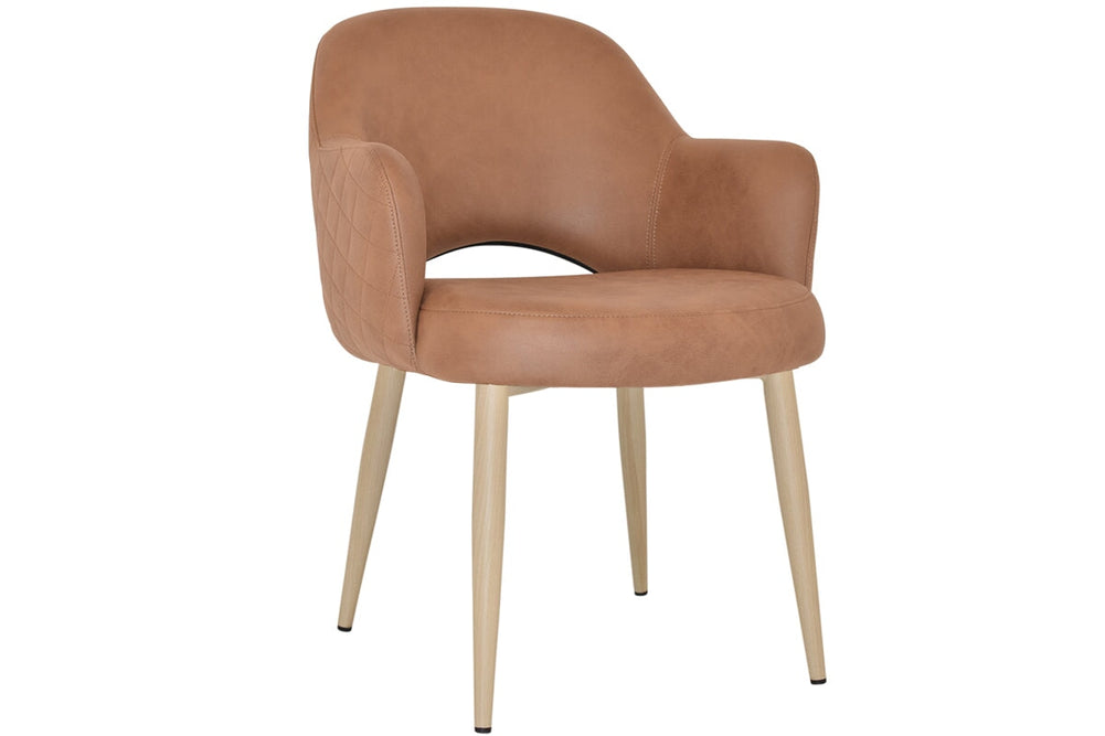 EZ Hospitality Cairo Indoor Armchair Metal Base - Birch 4 Leg-pelle benito sage  