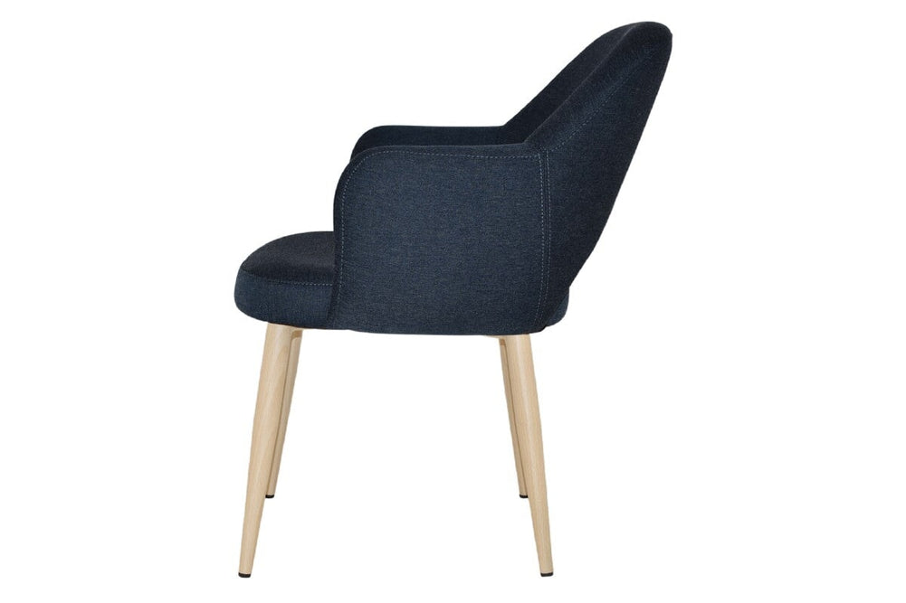 EZ Hospitality Cairo Indoor Armchair Metal Base - Birch 4 Leg-pelle benito sage  