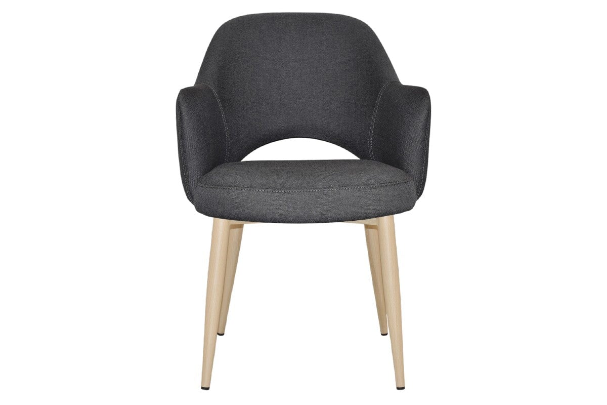 EZ Hospitality Cairo Indoor Armchair Metal Base - Birch 4 Leg-pelle benito sage  