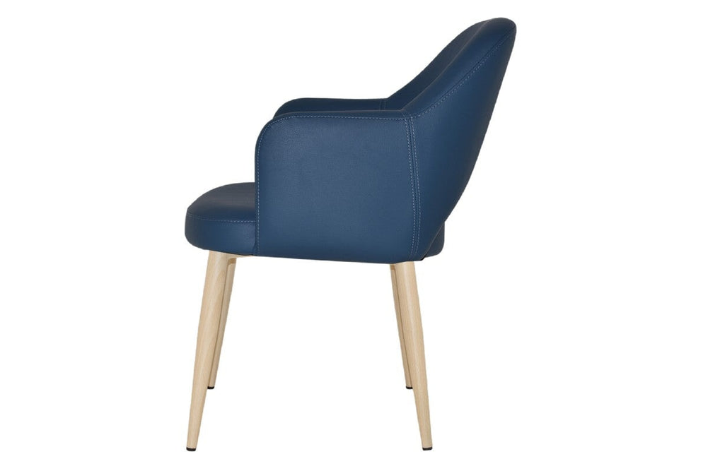 EZ Hospitality Cairo Indoor Armchair Metal Base - Birch 4 Leg-pelle benito sage  