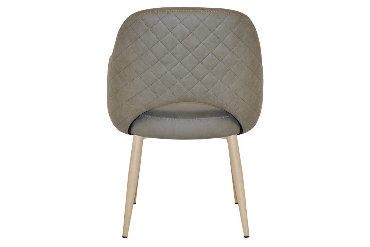 EZ Hospitality Cairo Indoor Armchair Metal Base - Birch 4 Leg-pelle benito sage  