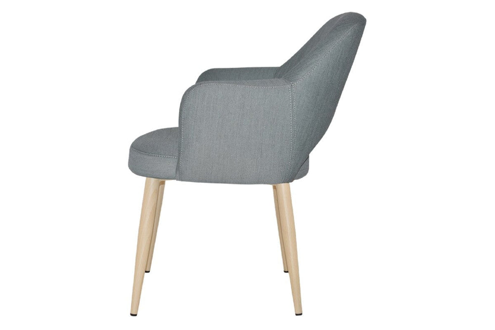 EZ Hospitality Cairo Indoor Armchair Metal Base - Birch 4 Leg-pelle benito sage  