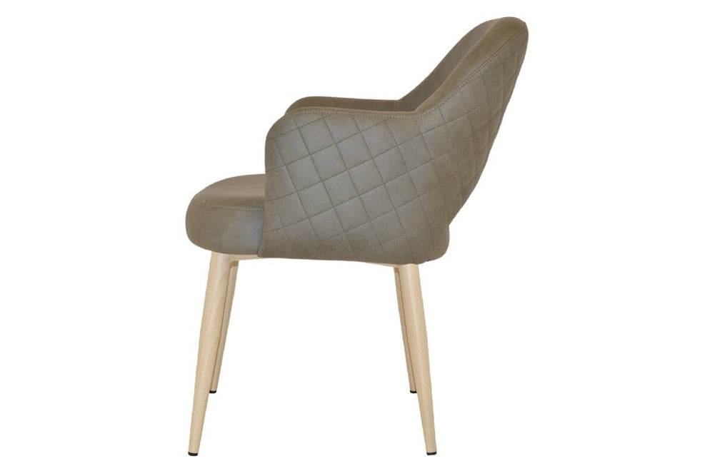 EZ Hospitality Cairo Indoor Armchair Metal Base - Birch 4 Leg-pelle benito sage  