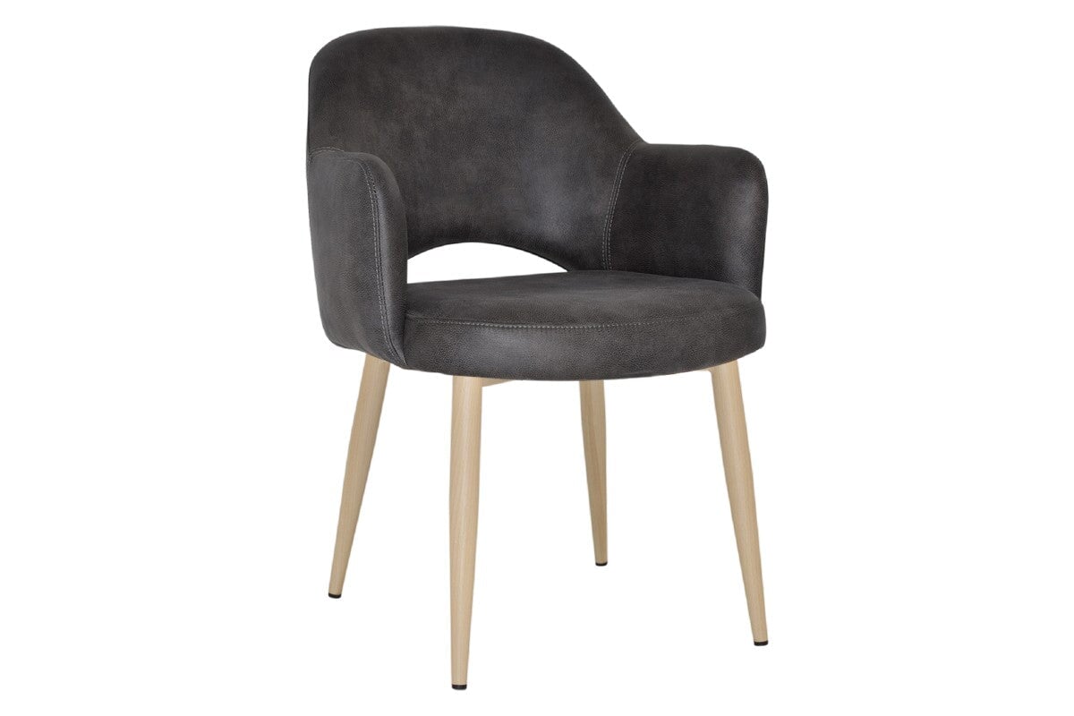 EZ Hospitality Cairo Indoor Armchair Metal Base - Birch 4 Leg-eastwood slate  