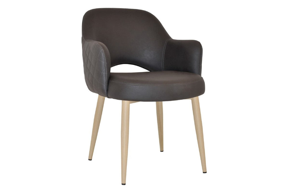 EZ Hospitality Cairo Indoor Armchair Metal Base - Birch 4 Leg-pelle benito java  
