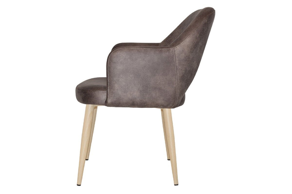 EZ Hospitality Cairo Indoor Armchair Metal Base - Birch 4 Leg-pelle benito sage  