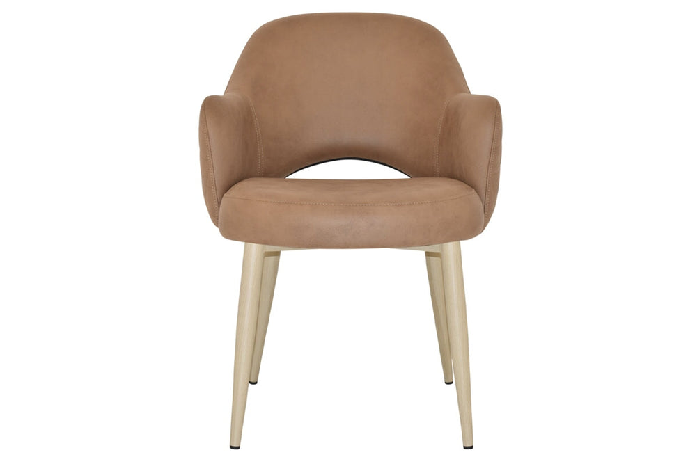 EZ Hospitality Cairo Indoor Armchair Metal Base - Birch 4 Leg-pelle benito sage  