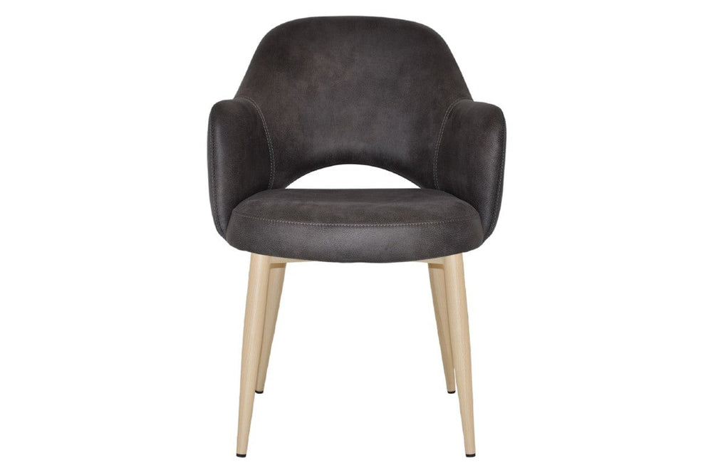 EZ Hospitality Cairo Indoor Armchair Metal Base - Birch 4 Leg-pelle benito sage  