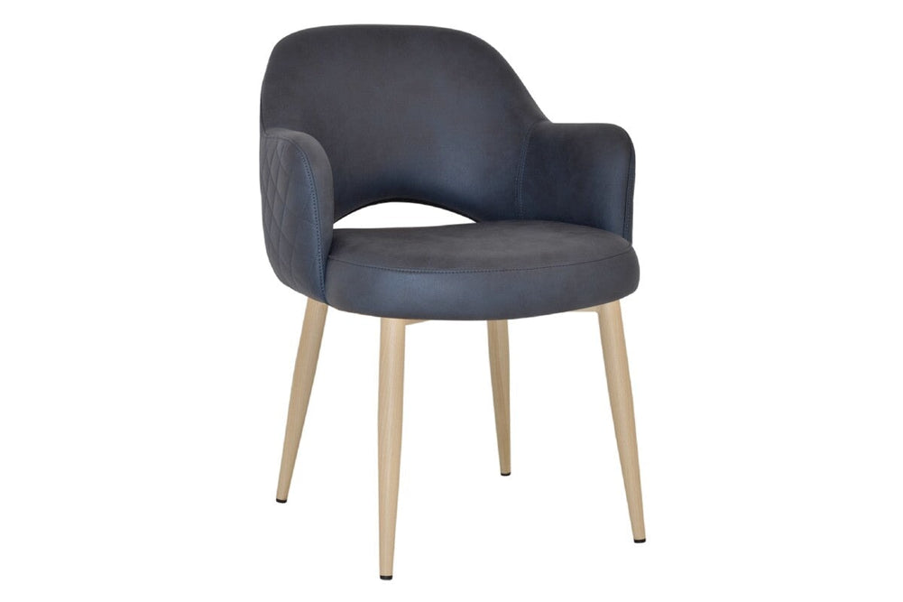 EZ Hospitality Cairo Indoor Armchair Metal Base - Birch 4 Leg-pelle benito navy  