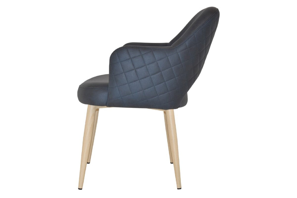 EZ Hospitality Cairo Indoor Armchair Metal Base - Birch 4 Leg-pelle benito sage  