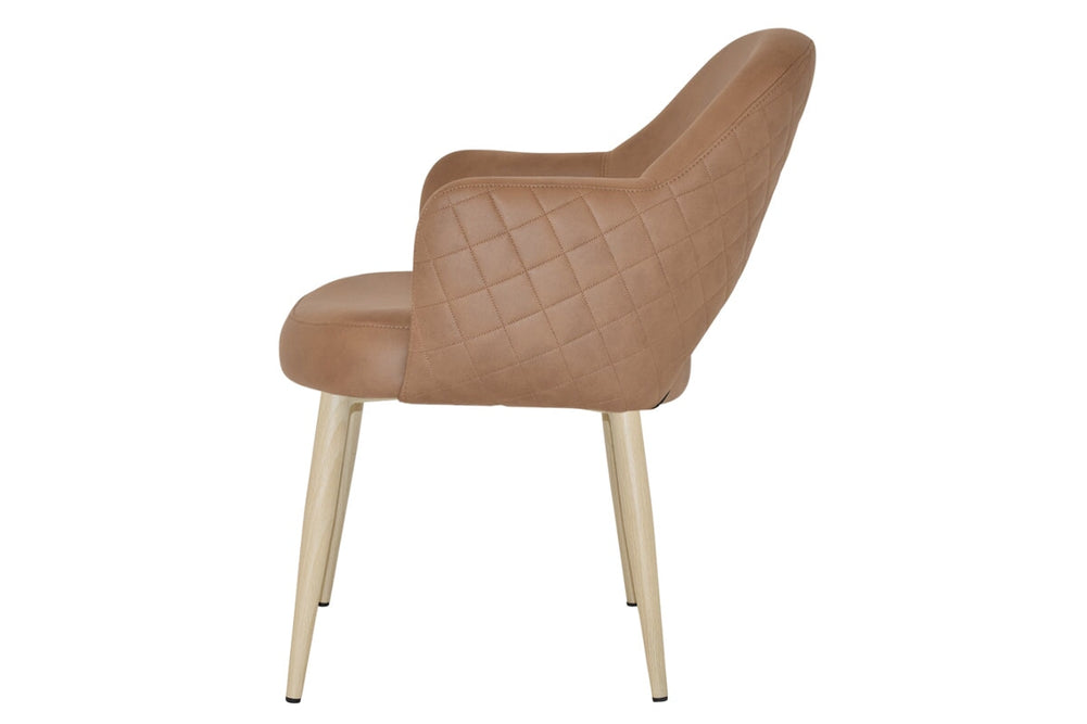 EZ Hospitality Cairo Indoor Armchair Metal Base - Birch 4 Leg-pelle benito sage  