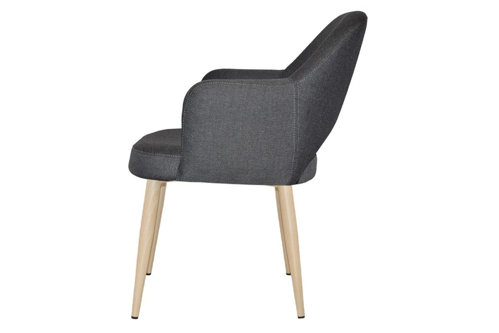 EZ Hospitality Cairo Indoor Armchair Metal Base - Birch 4 Leg-pelle benito sage  