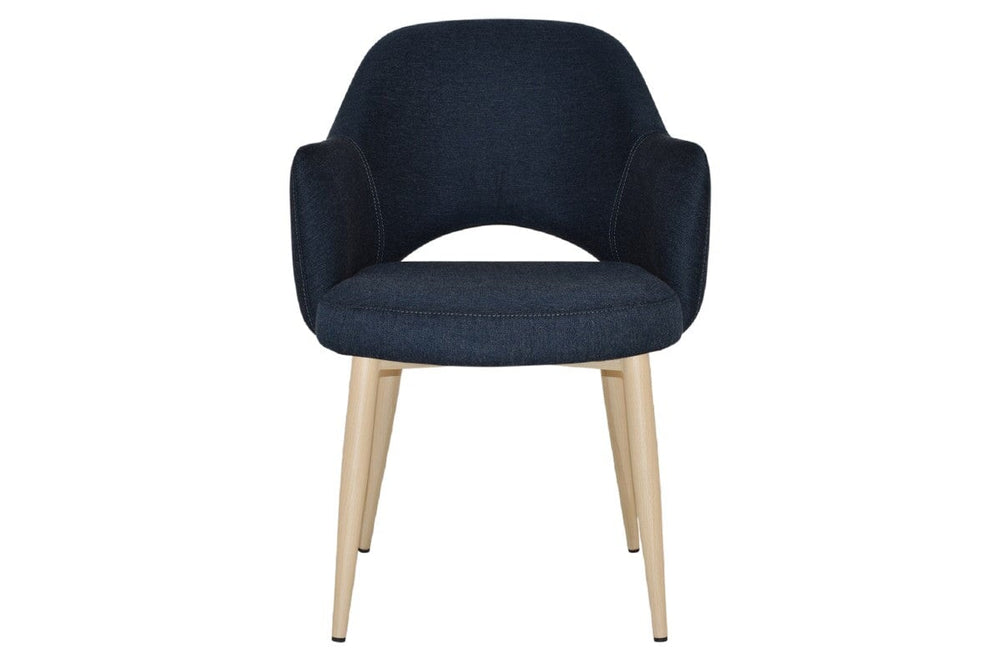 EZ Hospitality Cairo Indoor Armchair Metal Base - Birch 4 Leg-pelle benito sage  