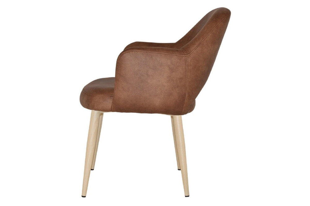 EZ Hospitality Cairo Indoor Armchair Metal Base - Birch 4 Leg-pelle benito sage  