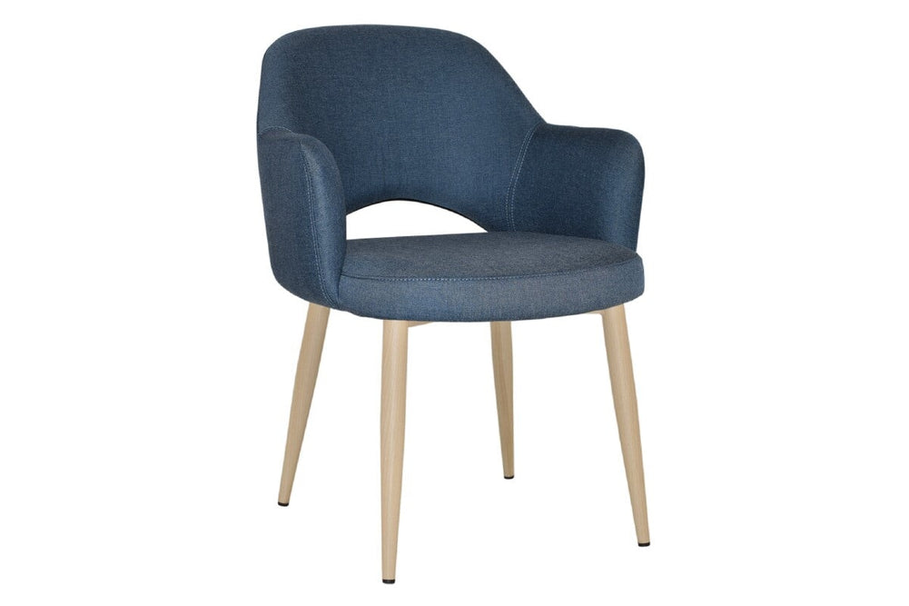 EZ Hospitality Cairo Indoor Armchair Metal Base - Birch 4 Leg-gravity denim  