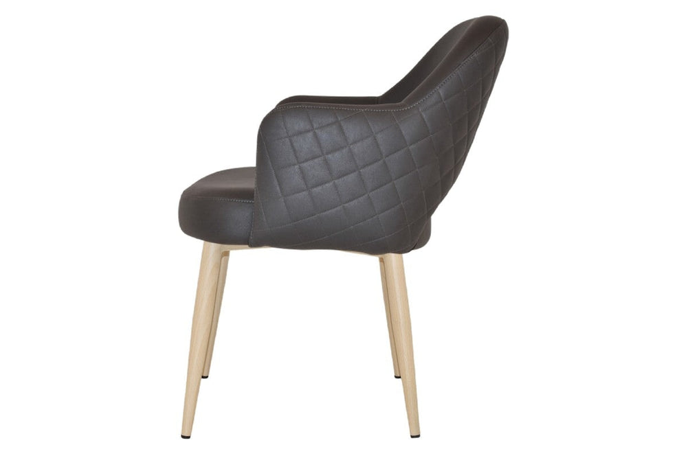 EZ Hospitality Cairo Indoor Armchair Metal Base - Birch 4 Leg-pelle benito sage  