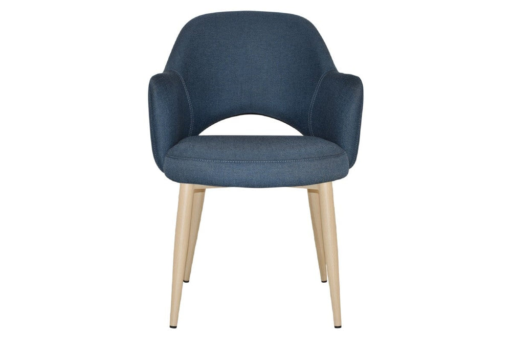 EZ Hospitality Cairo Indoor Armchair Metal Base - Birch 4 Leg-pelle benito sage  