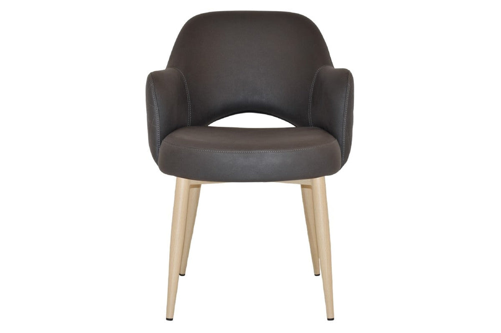 EZ Hospitality Cairo Indoor Armchair Metal Base - Birch 4 Leg-pelle benito sage  