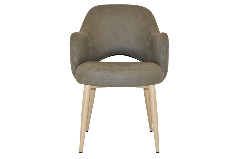 EZ Hospitality Cairo Indoor Armchair Metal Base - Birch 4 Leg-pelle benito sage  