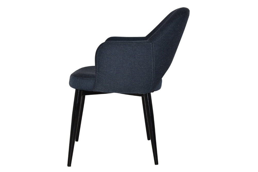 EZ Hospitality Cairo Indoor Armchair Metal Base - Black 4 Leg-pelle benito sage  