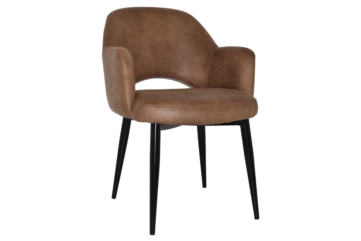 EZ Hospitality Cairo Indoor Armchair Metal Base - Black 4 Leg EZ Hospitality eastwood tan 