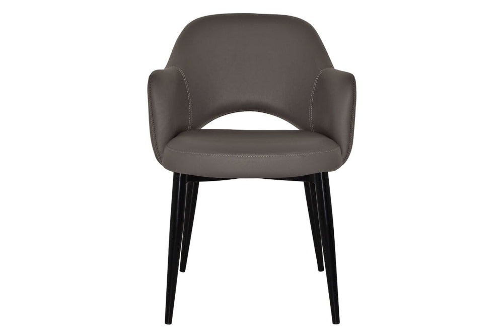 EZ Hospitality Cairo Indoor Armchair Metal Base - Black 4 Leg-pelle benito sage  