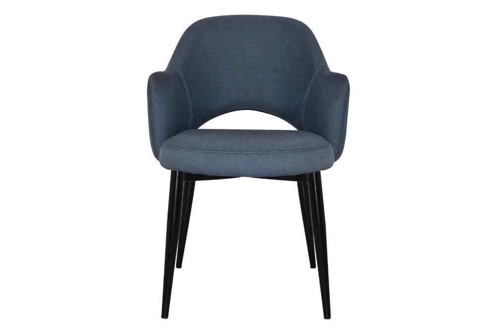 EZ Hospitality Cairo Indoor Armchair Metal Base - Black 4 Leg-pelle benito sage  