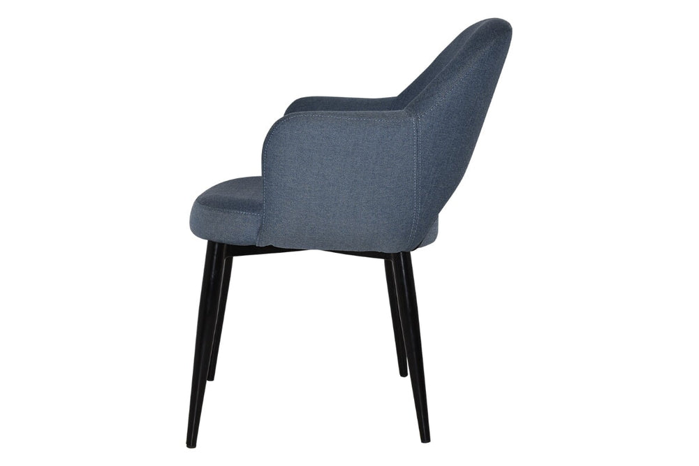 EZ Hospitality Cairo Indoor Armchair Metal Base - Black 4 Leg-pelle benito sage  