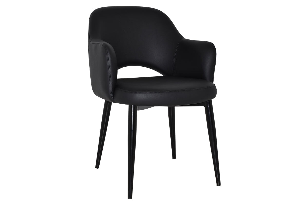 EZ Hospitality Cairo Indoor Armchair Metal Base - Black 4 Leg EZ Hospitality vinyl black 