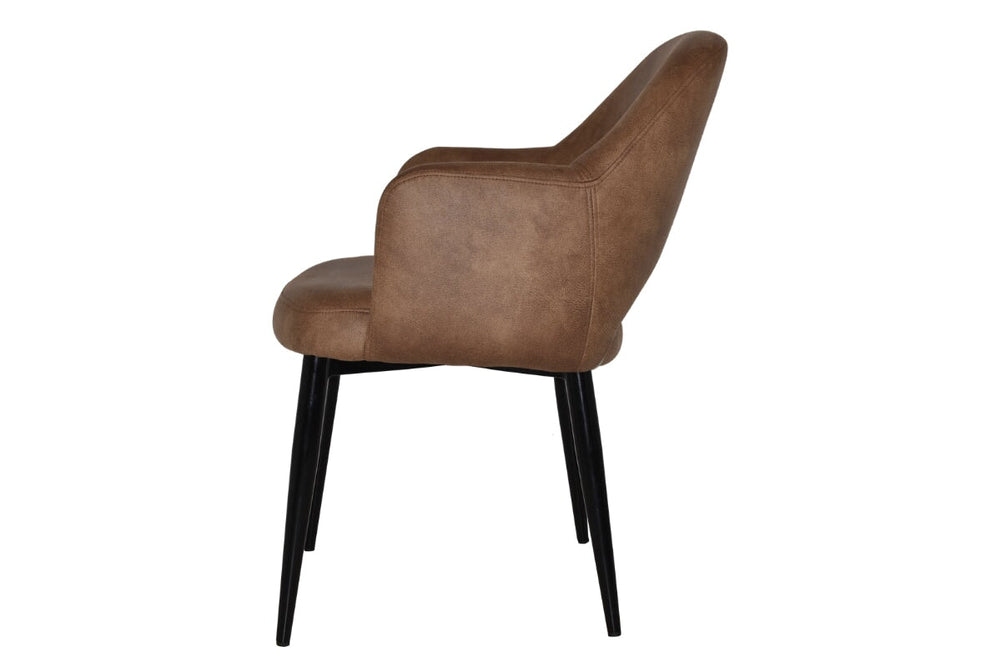 EZ Hospitality Cairo Indoor Armchair Metal Base - Black 4 Leg-pelle benito sage  