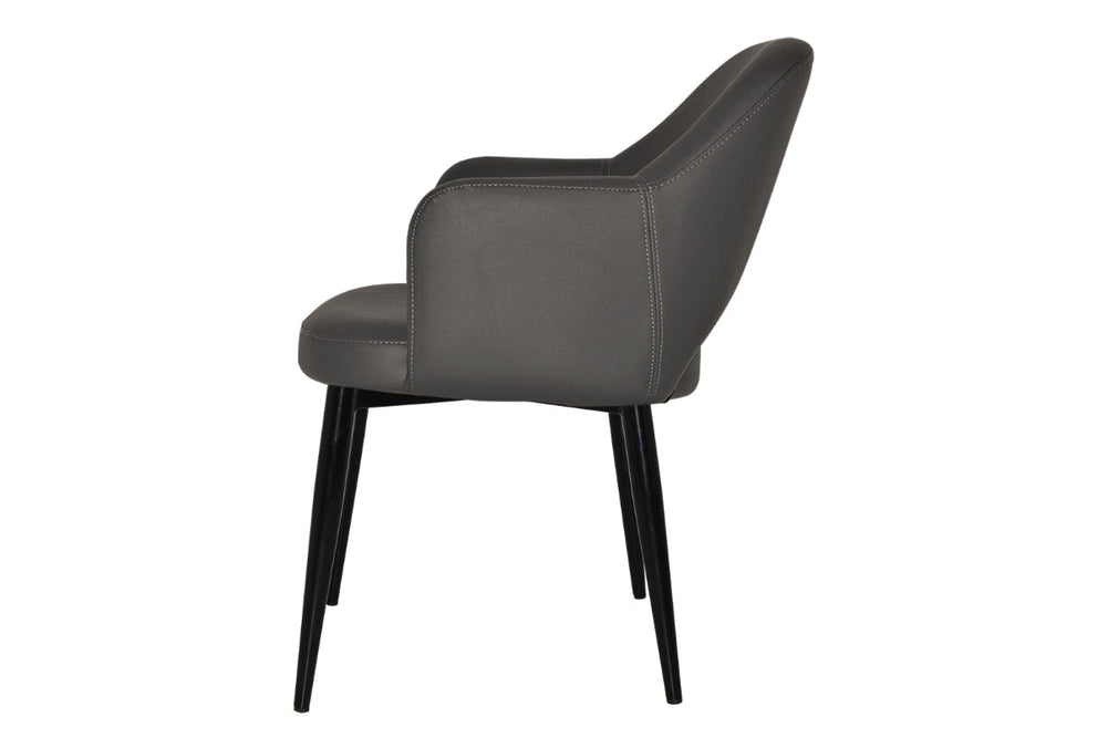 EZ Hospitality Cairo Indoor Armchair Metal Base - Black 4 Leg-pelle benito sage  