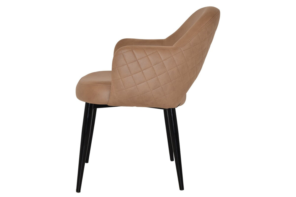 EZ Hospitality Cairo Indoor Armchair Metal Base - Black 4 Leg-pelle benito sage  