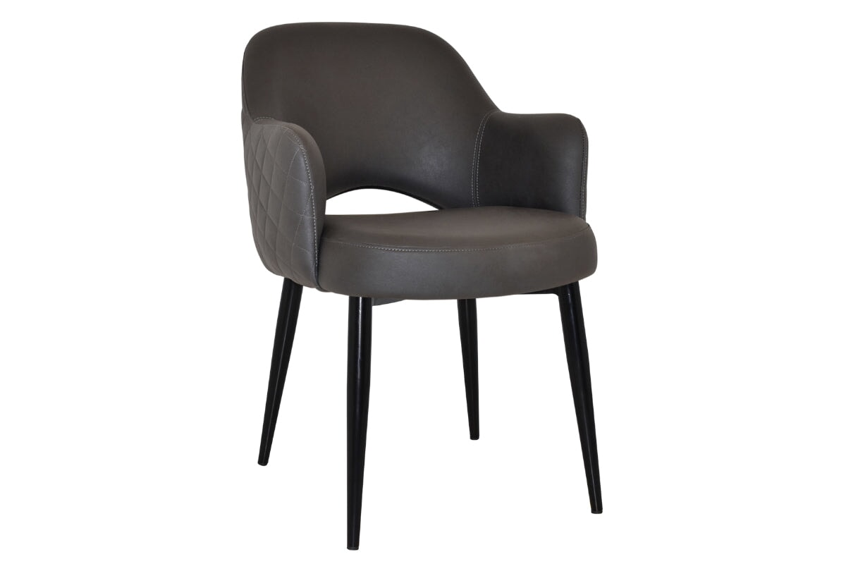 EZ Hospitality Cairo Indoor Armchair Metal Base - Black 4 Leg EZ Hospitality pelle benito java 