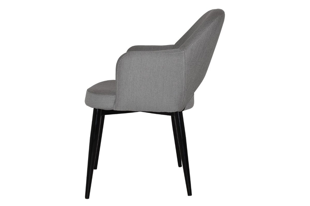 EZ Hospitality Cairo Indoor Armchair Metal Base - Black 4 Leg-pelle benito sage  