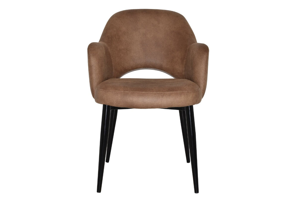 EZ Hospitality Cairo Indoor Armchair Metal Base - Black 4 Leg-pelle benito sage  