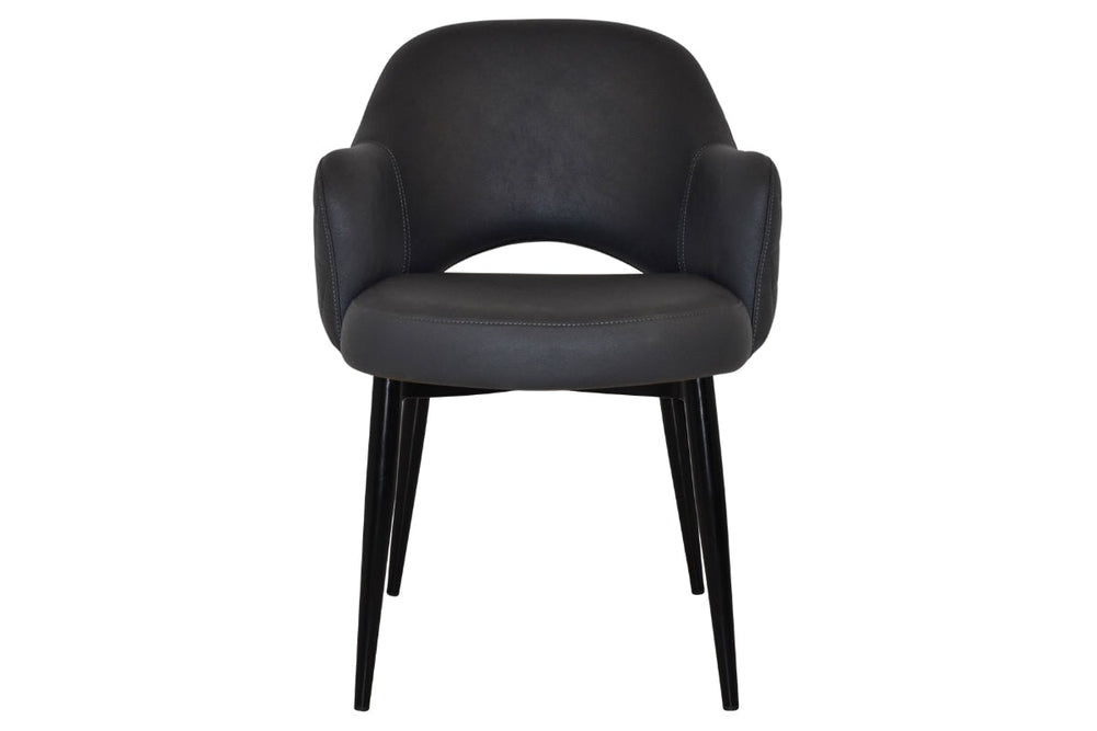 EZ Hospitality Cairo Indoor Armchair Metal Base - Black 4 Leg-pelle benito sage  
