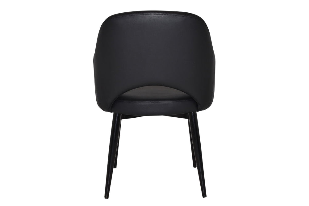 EZ Hospitality Cairo Indoor Armchair Metal Base - Black 4 Leg-pelle benito sage  