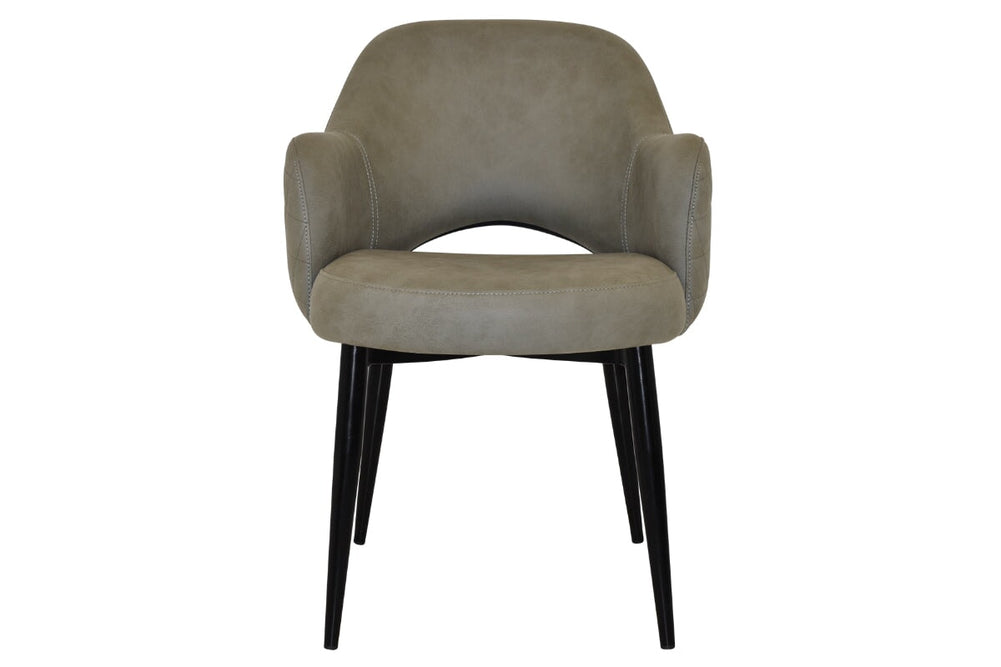 EZ Hospitality Cairo Indoor Armchair Metal Base - Black 4 Leg-pelle benito sage  